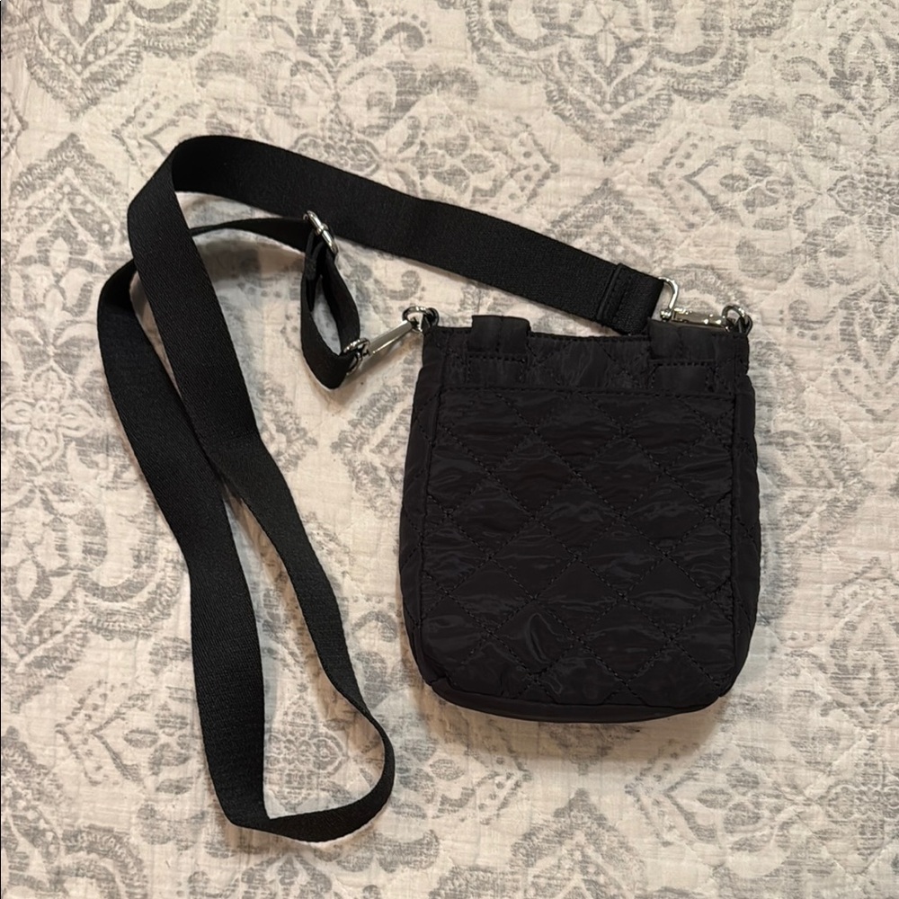 INC International Concepts Black Crossbody Bag with Textured Fabric